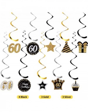 Party Favors 60th Birthday Party Decorations- 60th Birthday Party Hanging Swirls Ceiling Decorations Shiny Celebration 60 Han...