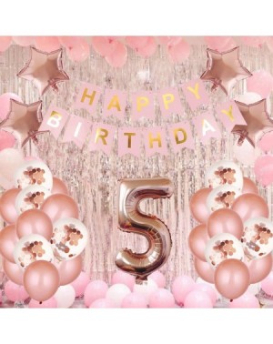 Balloons 5th Birthday Party Decorations Kit Happy Birthday Banner with Number 5 Birthday Balloons for Birthday Party Supplies...