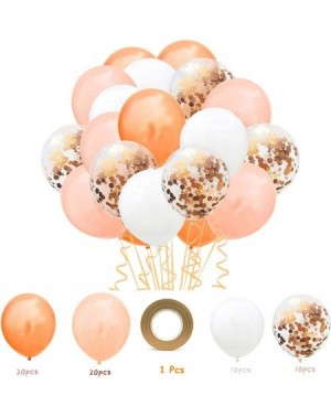 Balloons 60 Pieces 12 Inches Orange Champagne White Latex Balloons Confetti Balloons Metallic Balloons for Wedding Birthday P...