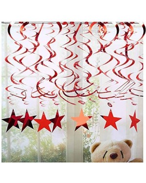 Party Favors Red Star Hanging Swirl Decorations-Hanging Gold Party Supplies for Graduation Wedding Baby Shower Decorations-Pa...
