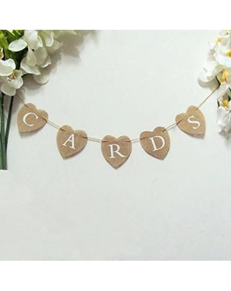 Banners & Garlands CARDS Heart Shape Hessian Bunting Banner Rustic Party Decoration - CG12HW4NXTN $8.61