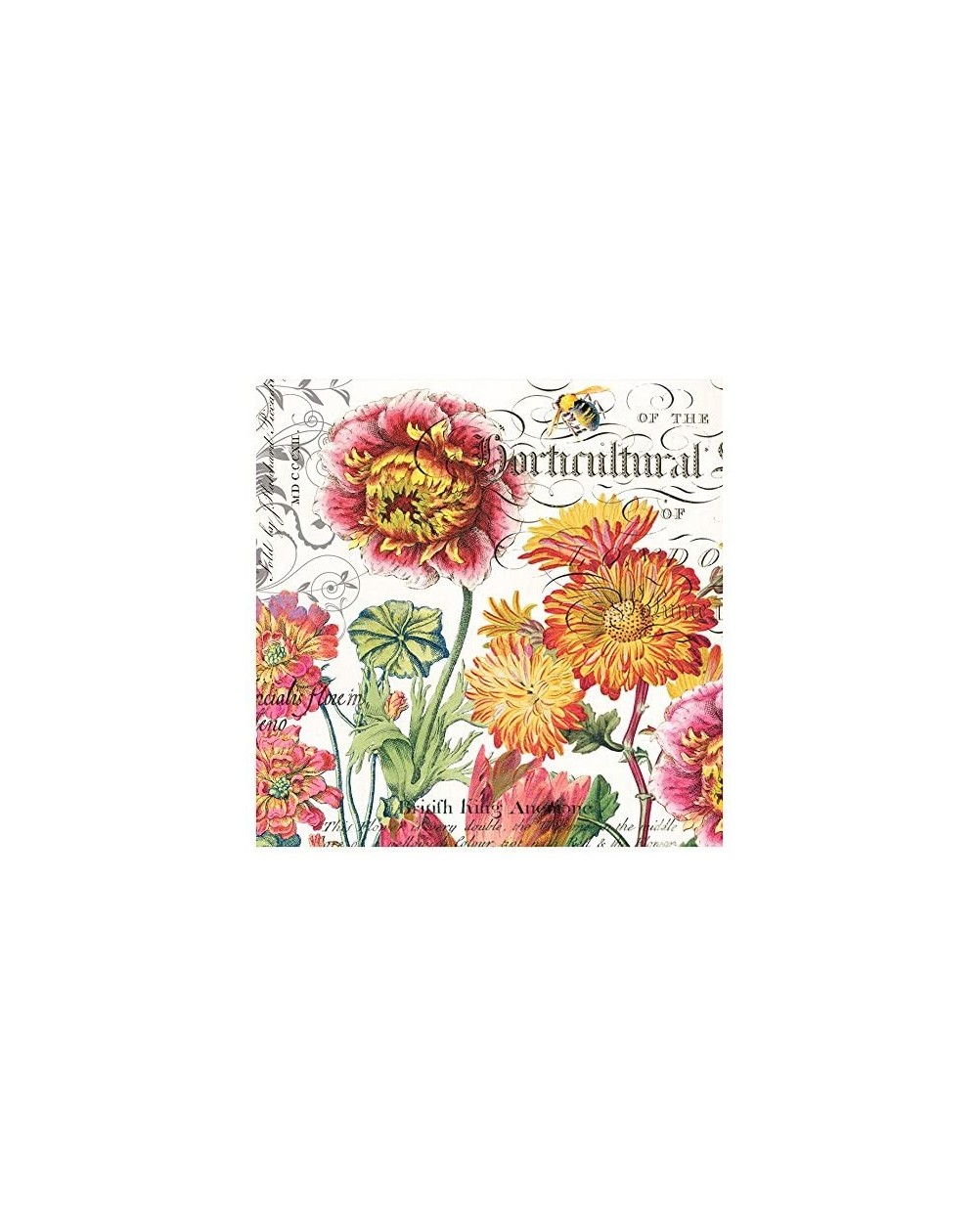 Tableware 20-Count 3-Ply Paper Cocktail Napkins- Blooms and Bees - CB11UAIYN8D $8.06