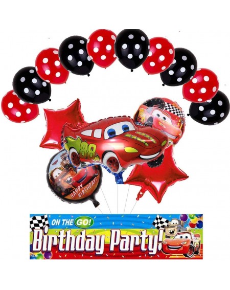 Balloons 18PCS Lightning McQueen Birthday Balloons Bouquet Cars Foil Balloons Party Supplies Decoration for Kids Birthday Par...