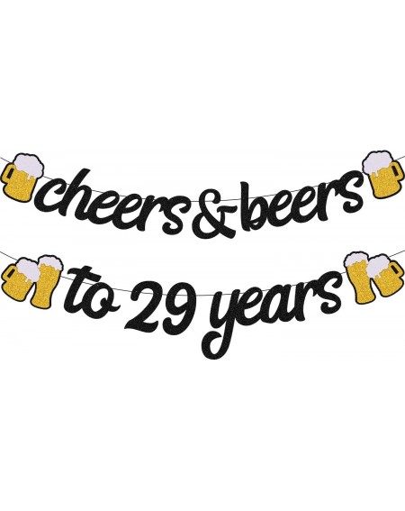 Banners & Garlands 29th Birthday Decorations Cheers to 29 Years Banner for Men Women 29s Birthday Backdrop Wedding Anniversar...