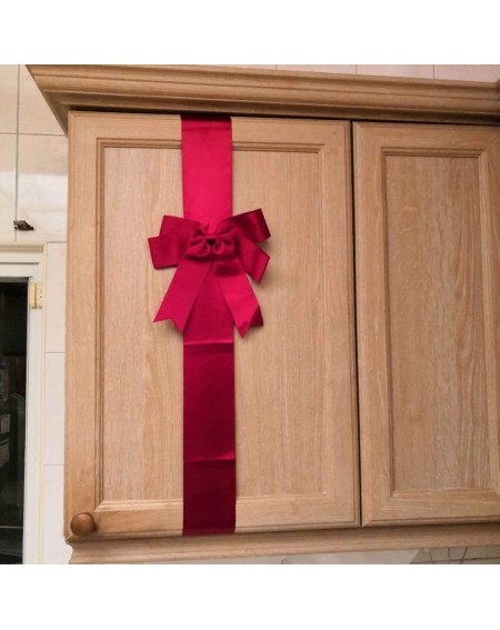 Bows & Ribbons 4 PCS Cabinet Door Festive Ribbons and Bows Decoration Holidays-Red - Red - CT197350RZQ $20.07