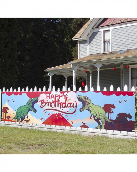 Banners Happy Birthday Yard Sign Dinosaur Birthday Party Banner Outdoor Hanging Flags Decorations Party Supplies for Kids Bir...