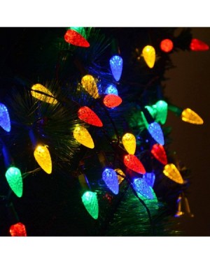 Outdoor String Lights Solar Christmas Lights Outdoor C6 Strawberry String Lights- LED Christmas Fairy Lights 50 LEDs Solar Op...