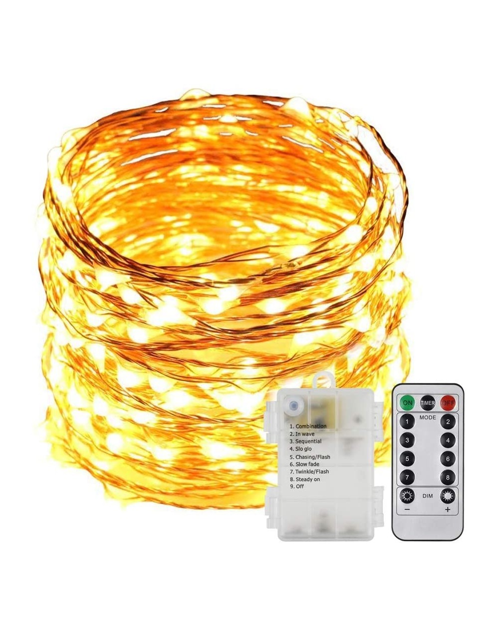 Outdoor String Lights New Version 240LED 40Feet Indoor and Outdoor Waterproof 8 Lighting Model Battery Operated 240 LED Strin...