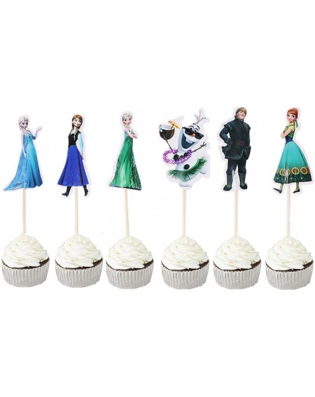 Cake & Cupcake Toppers 34PCS Frozener Birthday Cake Topper and Cupcake Toppers - 10pcs cake toppers Happy Birthday Party Supp...