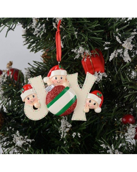 Ornaments Joy Family of 3 Personalized Ornament for Christmas Tree Decoration - Family of 3 - C518X5QOH0Q $11.62