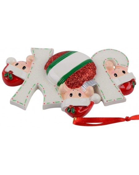 Ornaments Joy Family of 3 Personalized Ornament for Christmas Tree Decoration - Family of 3 - C518X5QOH0Q $11.62