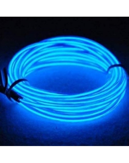Rope Lights El Wire 5m 15ft Blue Neon Light Neon Glowing Strobing Electroluminescent Wire for Cosplay Dress Halloween Christm...