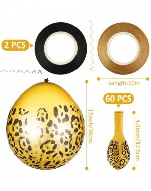Balloons 60 Pieces Leopard Spots Latex Balloons Cheetah Print Balloon Jungle Animal Balloon with 2 Roll Ribbons for Wedding- ...