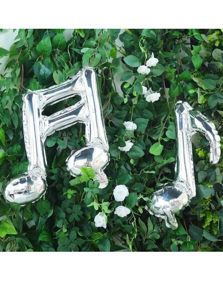 Balloons 12Pcs Black Silver Music Note Foil Balloons Music Theme Party Decorations Music Birthday Decorations Rock Star Birth...