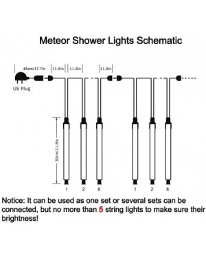 Indoor String Lights Rain Drop Lights- LED Meteor Shower Lights 11.8 inch 8 Tubes 144leds- Icicle Snow Falling Lights for Xma...