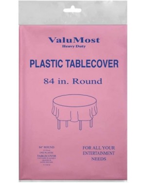 Tablecovers ValuMost Round Plastic Table Cover Available in 16 Colors- 84"- Pink - Pink - CX11DGD91WX $10.23