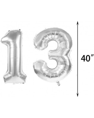 Balloons Sweet 13th Birthday Decorations Party Supplies-Silver Number 13 Balloons-13th Foil Mylar Balloons Latex Balloon Deco...