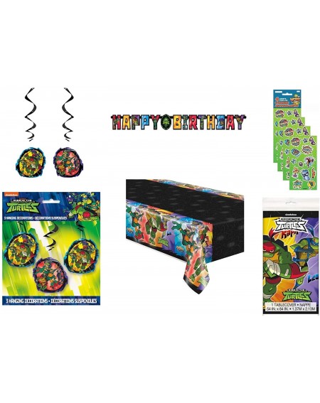 Party Packs TMNT Teenage Mutant Ninja Turtles Birthday Party Decoration Set includes Happy Birthday Banner- Hanging Swirl Dec...