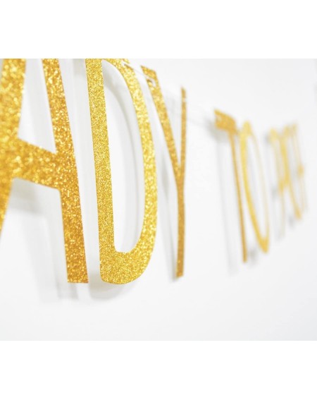 Banners & Garlands Ready To Pop Gold Glitter Banner For Pregnancy Announcement Baby Shower Gender Reveal - C6185RQ38H9 $12.80