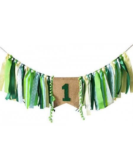 Banners Field Green Style Highchair Banner Baby Girls Boys 1st Birthday Party High Chair Bunting Garland Decoration - Mint Gr...