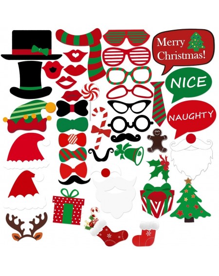 Photobooth Props 43pcs Christmas Photo Booth Props Merry Christmas Photo Props Kit for Xmas Props - CK187IL3KET $11.94