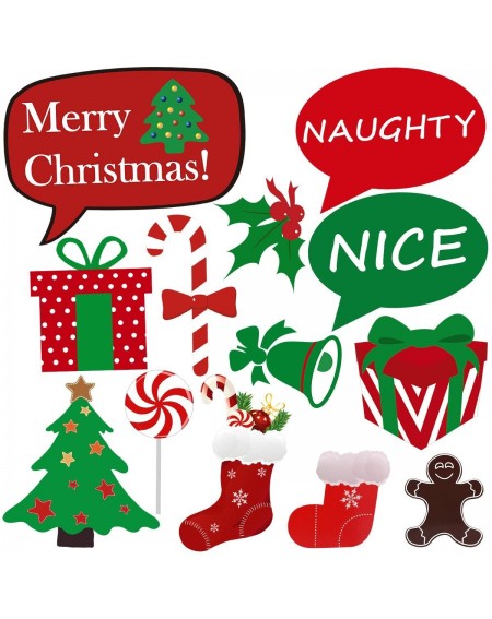 Photobooth Props 43pcs Christmas Photo Booth Props Merry Christmas Photo Props Kit for Xmas Props - CK187IL3KET $11.94