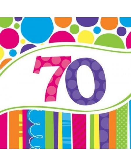 Party Tableware 18 Count Bright and Bold 70th Birthday Lunch Napkins - 60 - CR11DBMJAMT $10.13