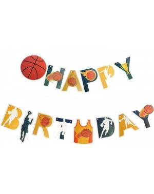 Banners Happy Birthday Basketball Banner-Basketball Theme Birthday Party Bunting Sign - C019IZN5U47 $7.90