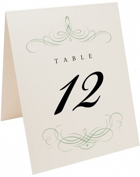 Place Cards & Place Card Holders Decadent Flourish Table Numbers (Select Color/Quantity)- Champagne- Sage- 1-10- Perfect for ...