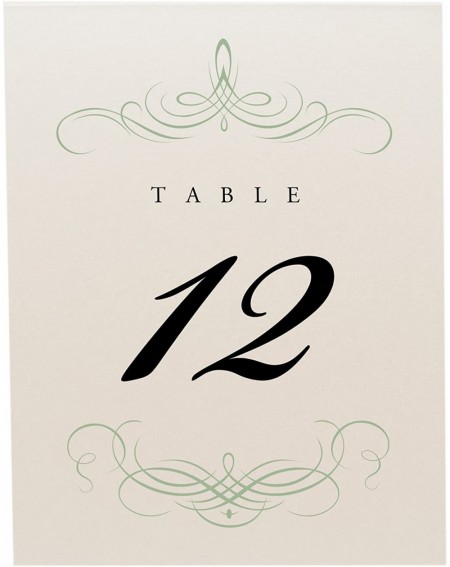 Place Cards & Place Card Holders Decadent Flourish Table Numbers (Select Color/Quantity)- Champagne- Sage- 1-10- Perfect for ...