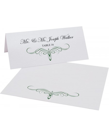 Place Cards & Place Card Holders Decadent Flourish Printable Place Cards- Hunter Green- Set of 60 (10 Sheets)- Laser & Inkjet...