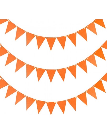 Banners & Garlands 20 Feet Orange Pennant Banner Paper Triangle Bunting Flags-30pcs Flags-Pack of 1 - Orange - C1190THCRXZ $2...