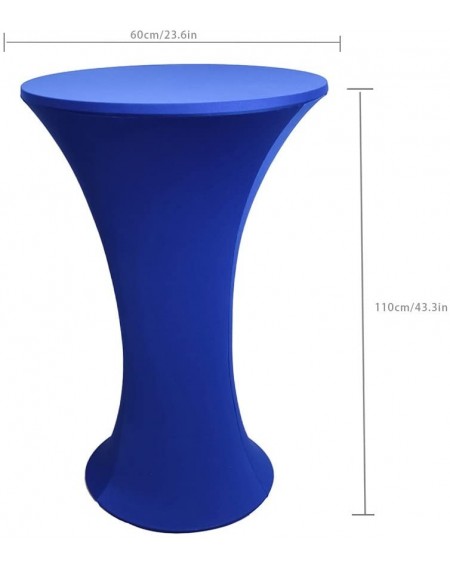 Tablecovers Cocktail Spandex Fitted Stretchable Elastic Tablecloth 24x43 Inch Royal Blue - Royal Blue - CG184EYQ9G6 $15.49