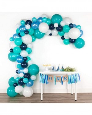 Balloons 60 Pieces 12 Inches Teal Blue & White Balloons Confetti Balloons Metallic Balloons for Wedding Birthday Party Gradua...
