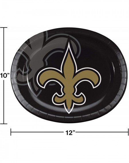 Tableware Officially Licensed NFL Oval Paper Platters- 8-Count- New Orleans Saints - Oval Platters - CZ11RUX1JPR $10.51
