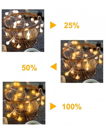 Outdoor String Lights 6M 40LED Globe String Lights Battery Operated Warm White Waterproof with Remote Control for Outdoor/Ind...
