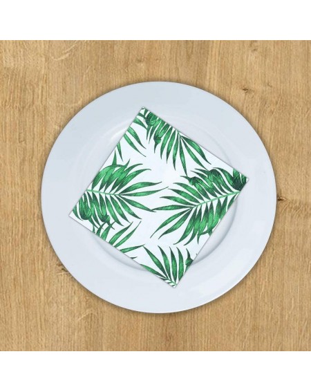 Tableware Palm Leaf Paper Napkins - 20 Pack Square Paper Leaf Napkins - Fun & Colorful Luau Napkins - Paper Disposable Safari...