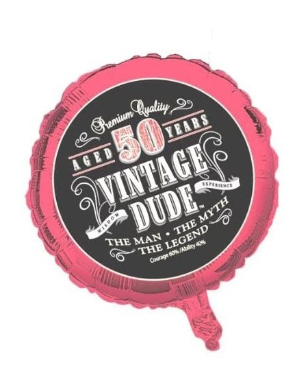 Balloons Vintage Dude 50th Birthday 2-Sided Round Mylar Balloon (041567) - CW11CFI99Y5 $14.69