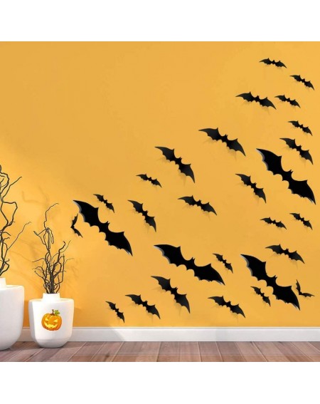 Party Favors Halloween 3D Decoration Scary Bats Wall Sticker PVC Halloween Party Supplies Indoor Outdoor Decoration-80pcs - C...