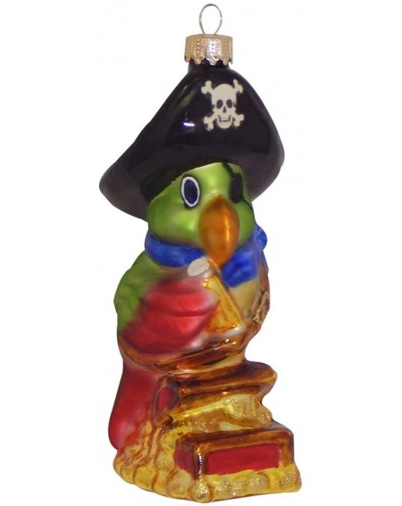 Ornaments Krebs Designer Glass Pirate Parrot Figurine Christmas Holiday Ornament- 4 3/4" (120mm) - Parrot - CW18UX9D7Z7 $27.54
