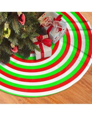 Tree Skirts Decor Red Light Green Christmas Tree Skirt- Lollipop Design Merry Xmas Party Supplies Large Tree Mat Decoration O...