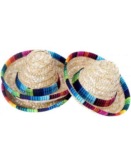 Party Hats Mini Sembrero Party Hats 6inch Natural Straw Mexican Hats for Fiesta Mexican Party Decorations Top Hat for Dogs Ca...
