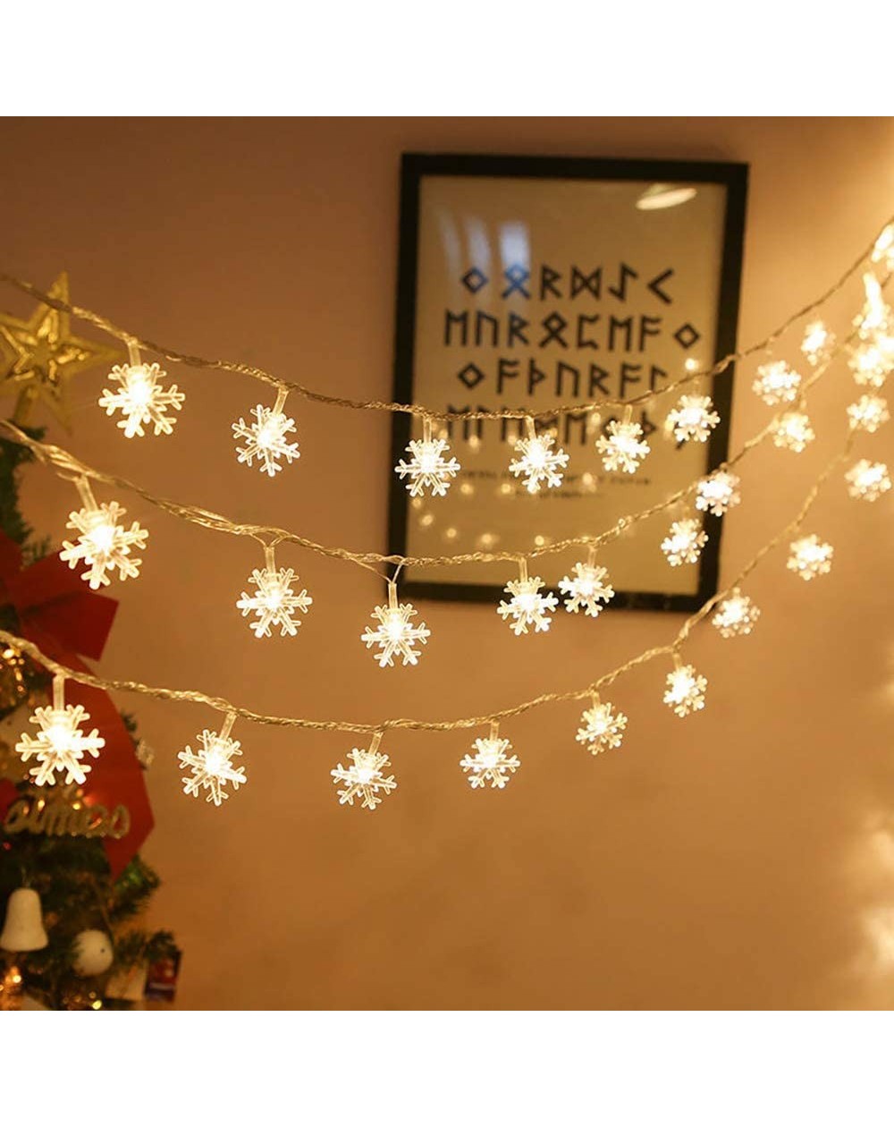 Snowflake LED Lights with Christmas Decorations Home Lighting String ...