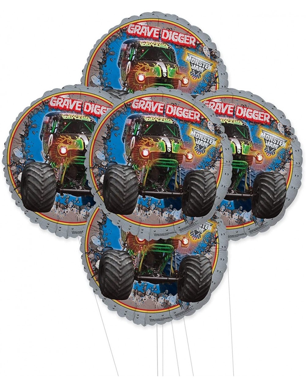 Balloons Monster Jam 5-PIece Foil Balloon Kit- Multi-colored- One Size - C51867DZHH3 $18.71