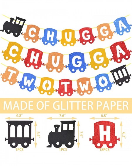 Banners 2nd Birthday Train Party Supplies- Chugga Chugga Two Two Train 2nd Birthday Party- Chuuga Chugga Two Two Train Birthd...