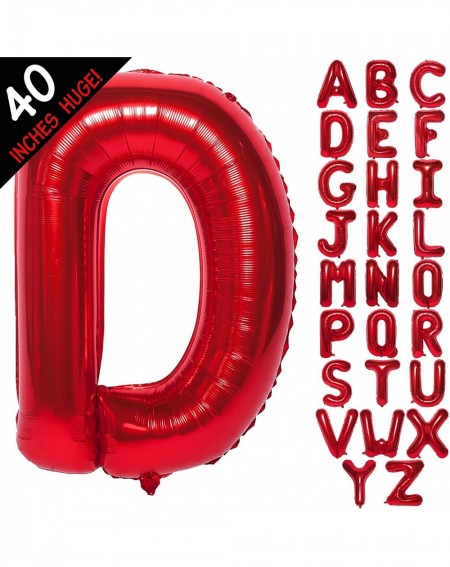 Balloons Letter Balloons 40 Inch Giant Jumbo Helium Foil Mylar for Party Decorations Red D - Letter D - CE19CDG0N9C $18.56
