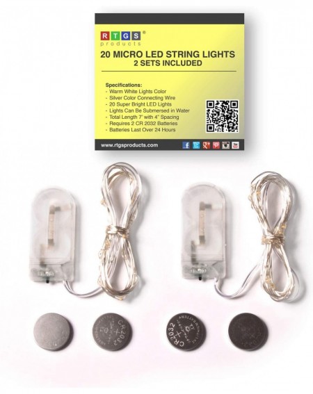 Indoor String Lights Warm White Colored LED Lights Indoor and Outdoor String Lights- Fairy Lights Battery Powered for Patio- ...