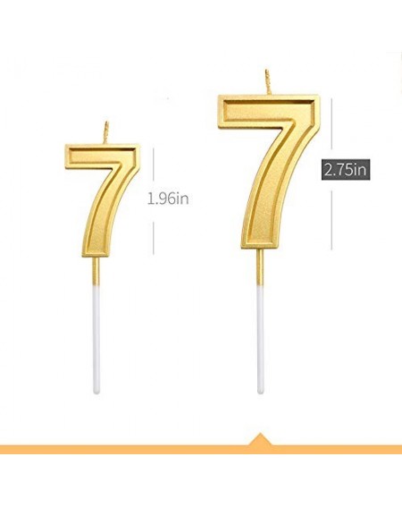 Cake Decorating Supplies 2.75" Big Gold Birthday Candle Numbers 7 Cake Candle Topper for Kid's/Adult's Birthday Party - Gold ...