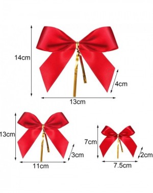 Bows & Ribbons Christmas Bow Ribbon Bow for Christmas Tree- Christmas Wreath- Gift Decoration (48 Pieces- Size S/M/L) - C918L...