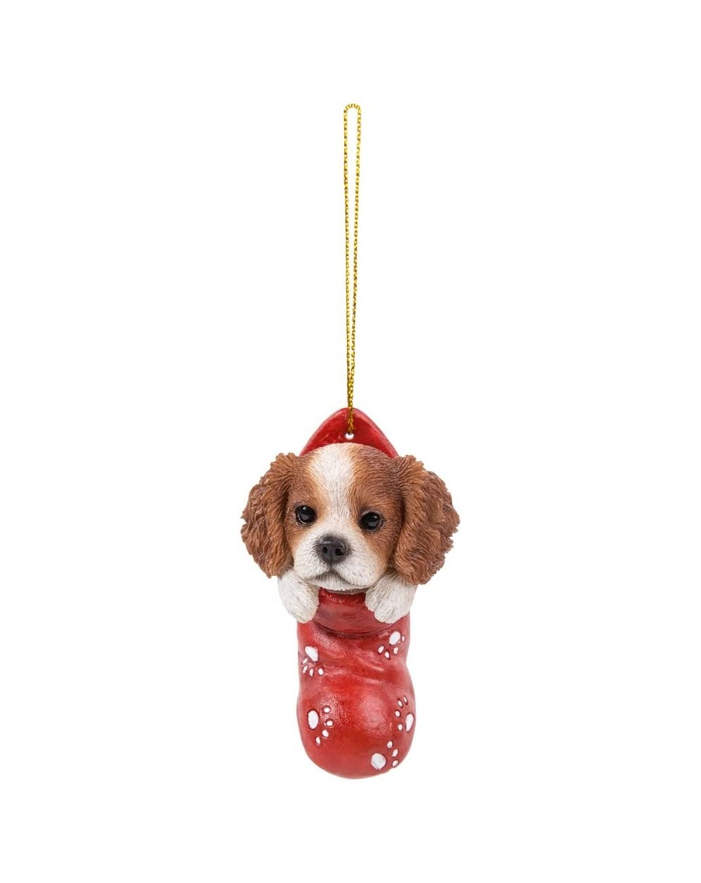 Ornaments King Charles Spaniel in Holiday Sock Decorative Holiday Festive Christmas Hanging Ornament - C7189ZGUNTH $9.70